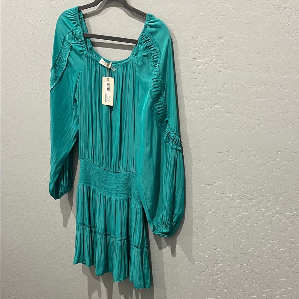 Ramy Brook Silvy  Smocked Dress in Oasis Sz XS NWT